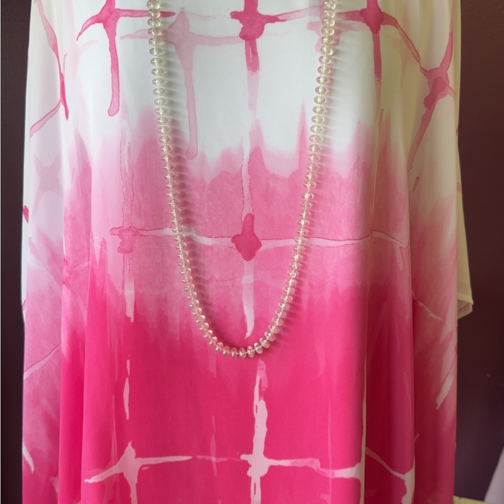 JM Collection Pink and White Blouse